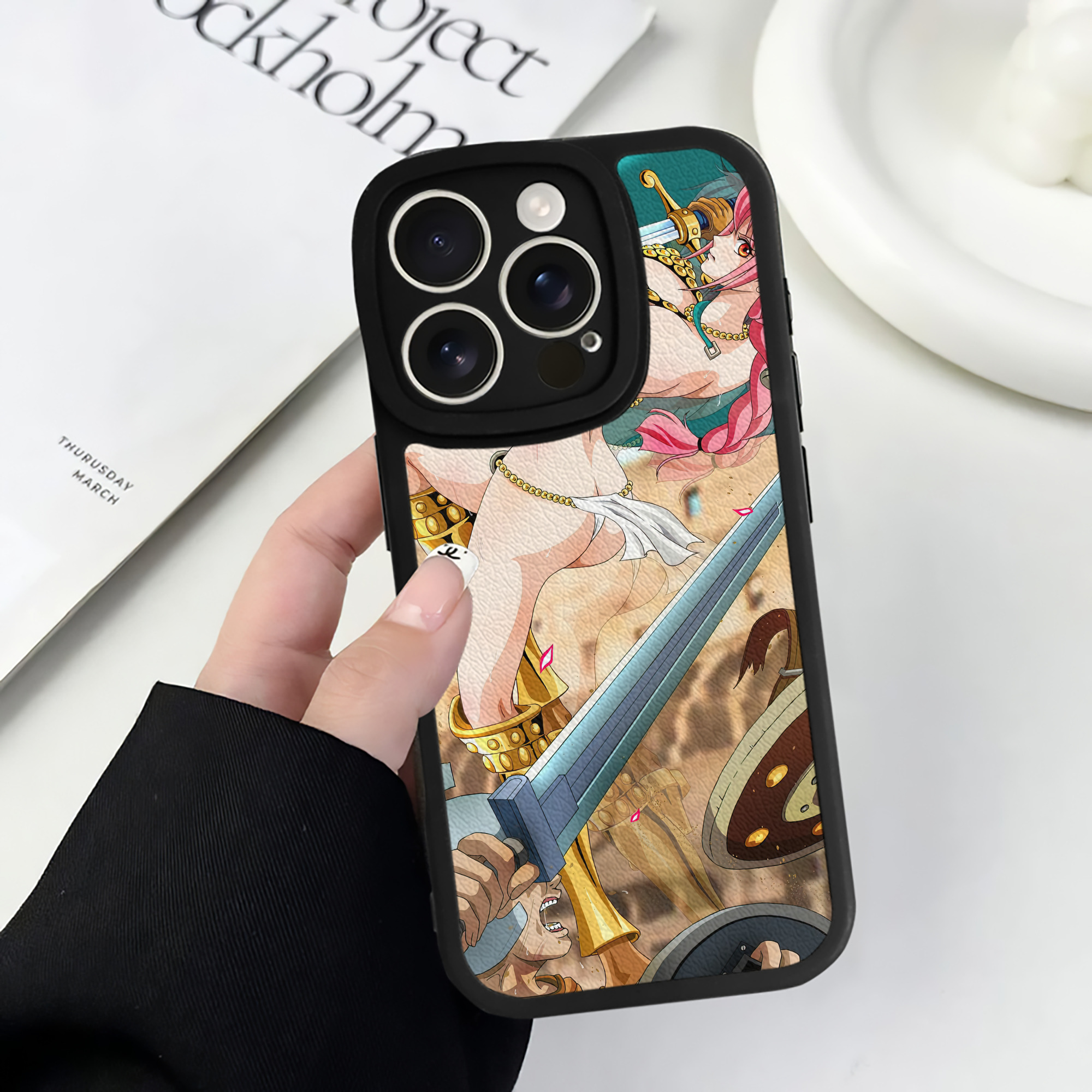 （画像用） ワンピース ONE PIECE 【iPhone 16シリーズ対応】シリコンスマホケース（レザー調） 材質：シリコン